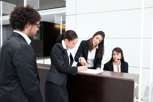 Business reception desk