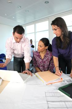 Team of architects in office