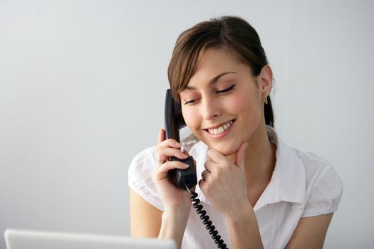 Brunette receptionist