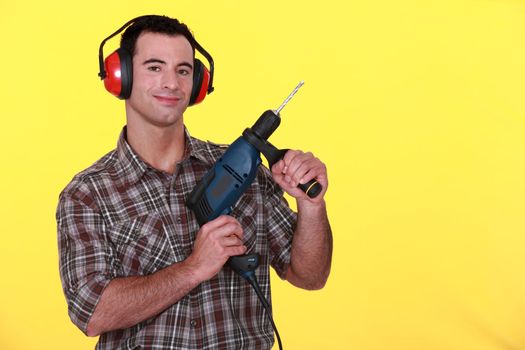 Man holding power drill