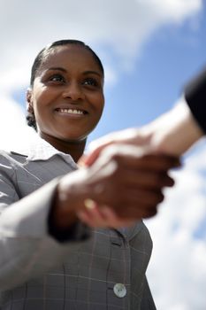 A business handshake