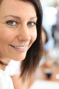 Closeup of an attractive brunette