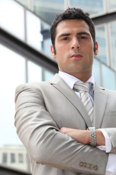 Businessman with arms crossed