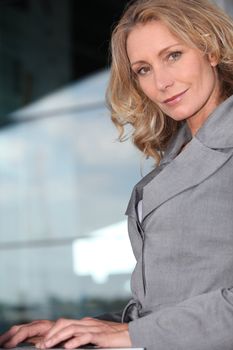 Businesswoman on laptop
