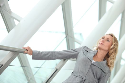Businesswoman looking out of the window