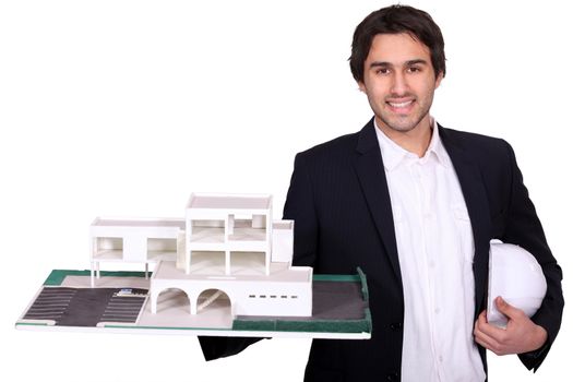 Architect with model