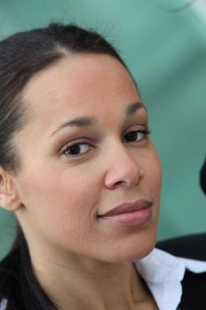 Closeup of a smart businesswoman