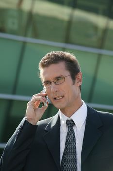 Businessman talking on a cellphone