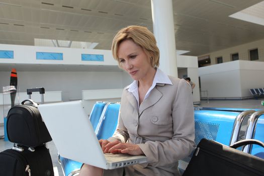 Businesswoman on laptop