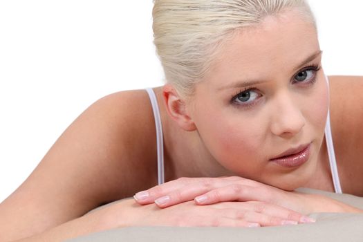 Portrait of a woman with bleached hair