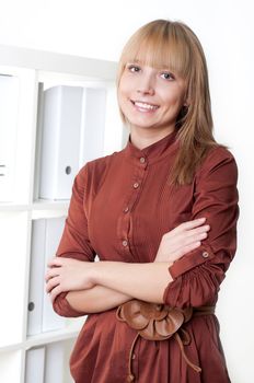 portrait of a beautiful woman who works in the office