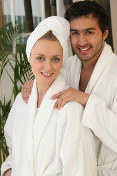 Couple in bathroom