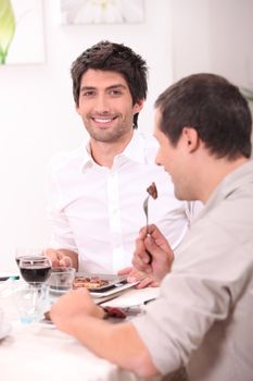 Friends having a meal together