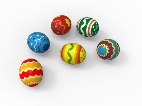 Easter eggs, color pack collection, different patterns