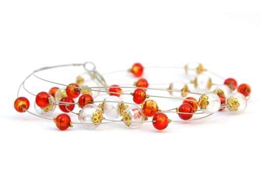 Beads made of Murano glass isolated on white