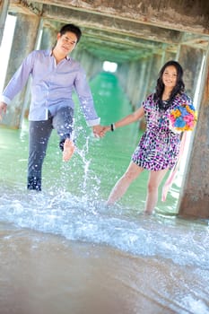 sweet couples enjoying on the beach