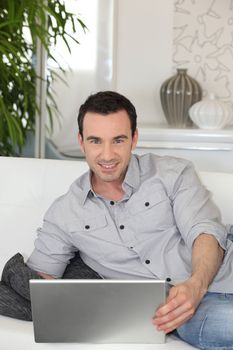 Man surfing the internet