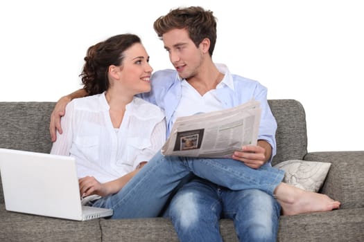 couple relaxing on the couch