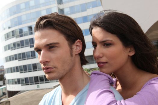 Young couple in an urban environment