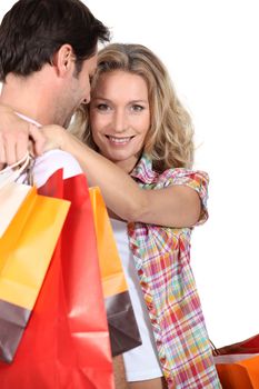 Couple on shopping trip