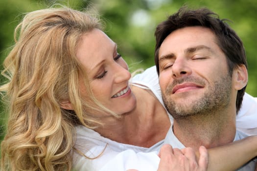 Happy couple in the park