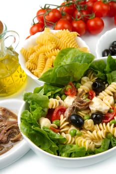 a dish with pasta salad