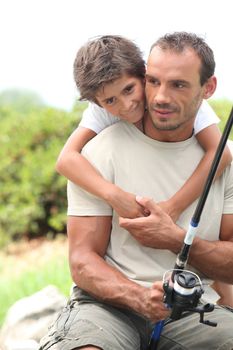 Father and son fishing