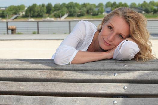 Woman sitting on a bench