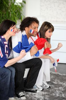Tense French soccer supporters
