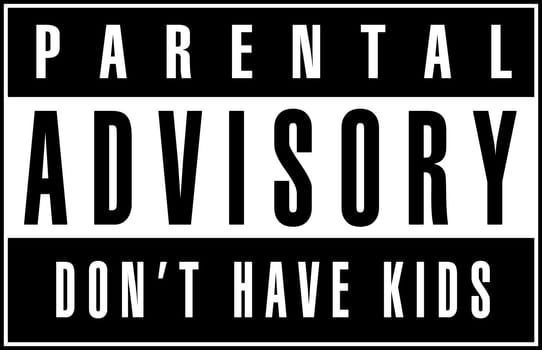 Parental advisory warning label black and white