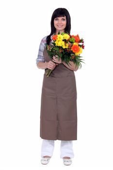 florist holding a bouquet