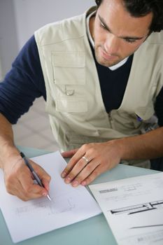 Man making a sketch