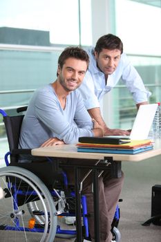 employee in wheelchair