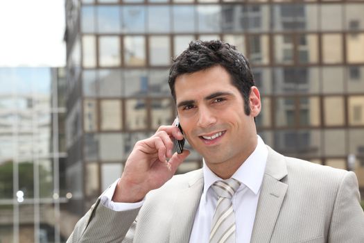 Businessman using a cellphone