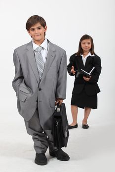 Children dressed in suits