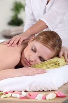 a woman having a massage