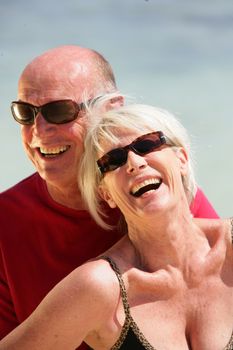 Elderly couple on holiday together