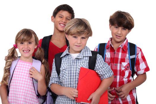 Schoolchildren, studio shot