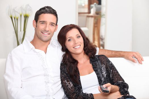 couple watching television