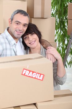 Couple moving house