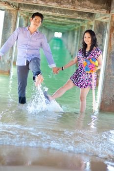 couples enjoy in the beach