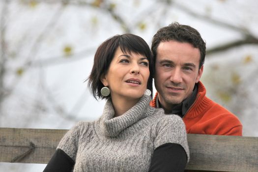 Couple on an autumn stroll