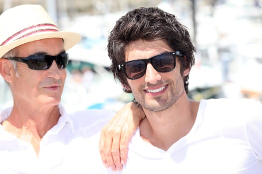 Two men on summer holiday together