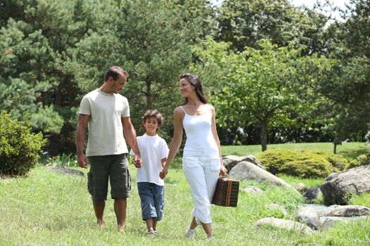 Family having picnic in the park