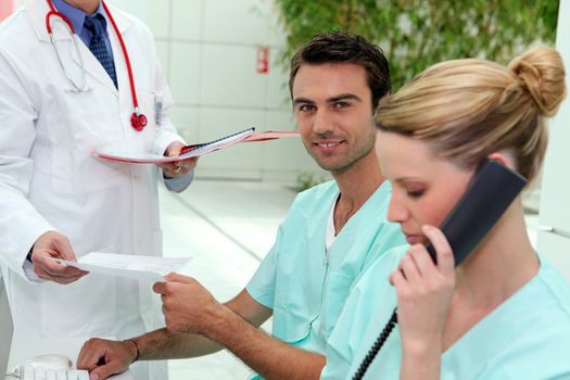 Receptionists in a clinic