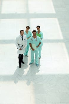 Doctors in hospital corridor