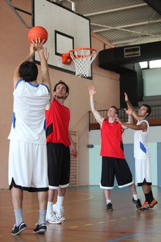 Basketball player shooting