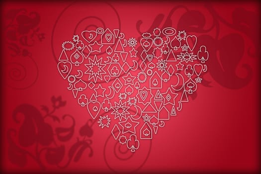 abstract romantic background with heart