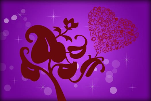 abstract romantic background with heart