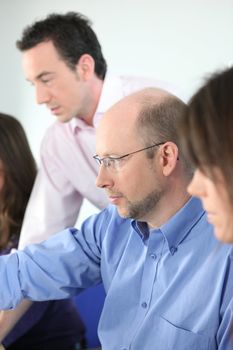 Portrait of a trainer in classroom